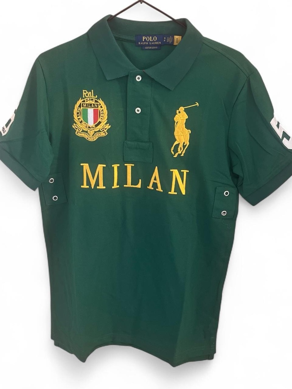 Polo by Ralph Lauren Green Polo with Yellow Milan Crest